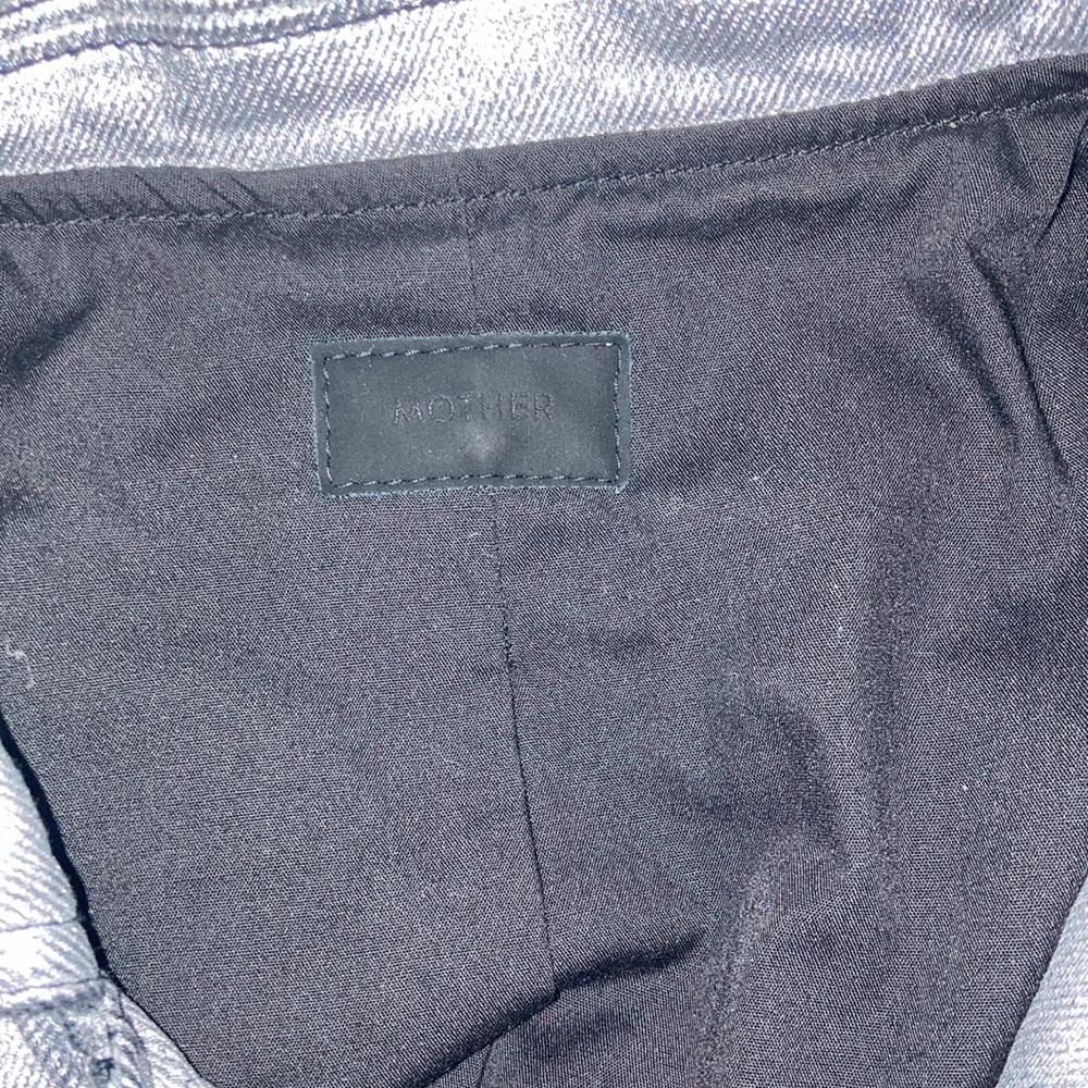 Mother Denim Friday Night Freestyle Metallic Silver Coated Moto Jacket XS - Picture 10 of 12